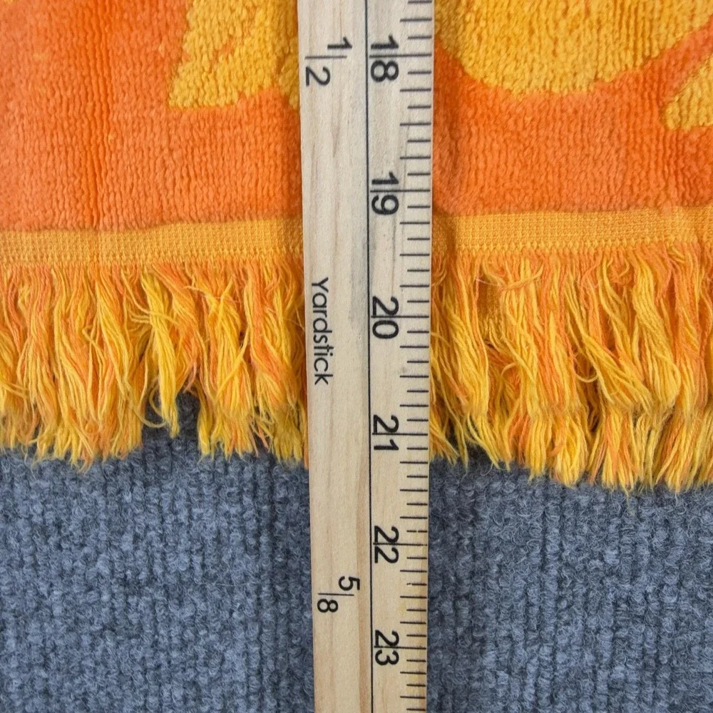 Vintage Cannon Monticello Towel Set Orange Floral 20x30 Cotton USA Washcloth